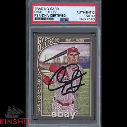 Chase Utley signed Topps 2015 Gypsy Queen Card PSA DNA Slabbed Auto HOF C1220