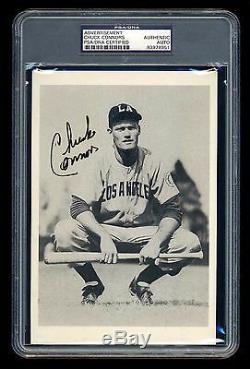Chuck Connors Signed Photo Psa/dna Slabbed Los Angeles Angels Pcl Autographed