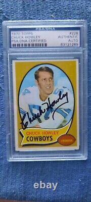 Chuck Howley HOF 2023 1970 Topps Auto Dallas Cowboys Football Card PSA/DNA SLAB