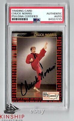 Chuck Norris signed Trading Card PSA DNA Slabbed Auto Rare C746