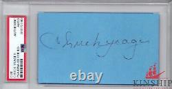Chuck Yeager signed 3x5 cut PSA DNA Slabbed Auto Test Pilot C358