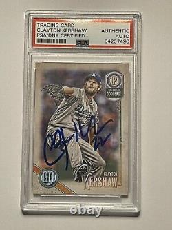 Clayton Kershaw L. A. Dodgers PSA/DNA signed Gypsy Queen 2018 slabbed auto card