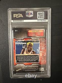 Coco Gauff Signed 2021 Skybox Metal Universe Champions Rookie Card PSA/DNA Slab