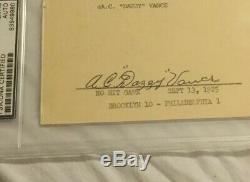 DAZZY VANCE Signed AUTO HOF Index PSA/DNA Slabbed Beautiful AUTOGRAPH