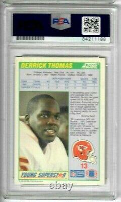 DERRICK THOMAS 1990 SCORE Young Superstars AUTO SIGNED PSA/DNA SLABBED CHIEFS