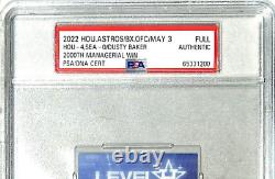 DUSTY BAKER Signed Auto 2000th Managerial Win Full Astros Ticket PSA/DNA Slabbed