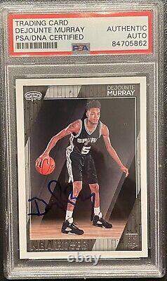 Dejounte Murray Panini Hoops Signed Card Rookie RC PSA DNA Slab Hawks Spurs RC