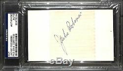 Dodgers Jackie Robinson Authentic Signed 2.75x3 Cut Signature PSA/DNA Slabbed