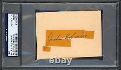 Dodgers Jackie Robinson Authentic Signed 3.75x3.85 Cut Signature PSA/DNA Slabbed