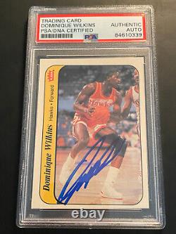 Dominique Wilkins signed 1986 Fleer Stickers Card PSA DNA Slab Auto Rookie C889