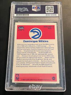 Dominique Wilkins signed 1986 Fleer Stickers Card PSA DNA Slab Auto Rookie C889
