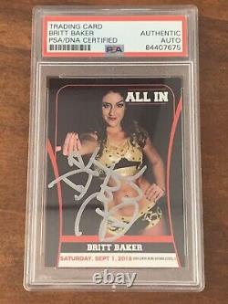 Dr Britt Baker DMD 2018 All In #28 Rookie Autographed PSA/DNA Slab Signed AEW RC