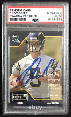 Drew Brees San Diego Chargers 2002 Upper Deck XL Signed Ip Auto Psa/dna Slab