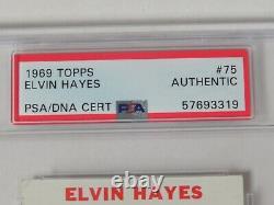 Elvin Hayes HOF 1969 Topps 75 Signed Autograph RC Rookie Card PSA DNA Slab