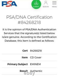 Eminem Signed The Slim Shady Lp CD Cover Psa/dna Certed #84268218 Slabbed Case