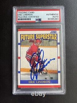 Eric Lindros AUTOGRAPHED AUTO SIGNED PSA/DNA Slabbed 1990 Score Rookie Card
