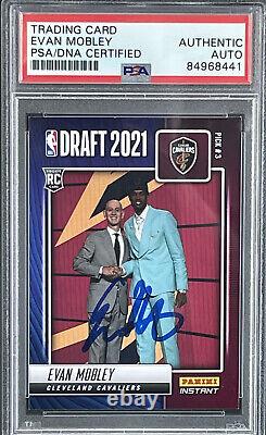 Evan Mobley Signed Autographed Panini Instant Rc Rookie Card Psa/Dna slab Cavs