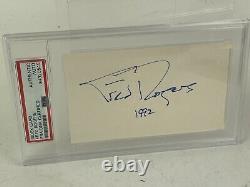 Fred Rogers Signed Index Card Album Page PSA/DNA Slabbed Mister Rogers