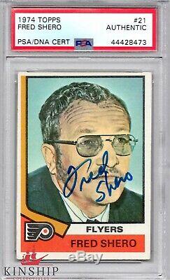 Fred Shero signed 1974 Topps Rookie Card PSA DNA Slabbed Flyers Stanley Cup C379