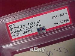 General George Patton Wwii Signed Psa/dna Slabbed Autograph Graded Nm-mt 8