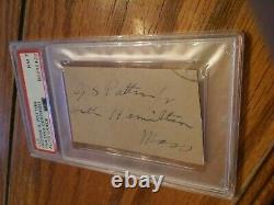 General George S. Patton Signed Cut PSA DNA Slabbed! Rare