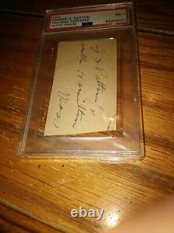 General George S. Patton Signed Cut PSA DNA Slabbed! Rare