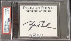 George W Bush Signed Bookplate President Autograph Texas Rangers Slab PSA/DNA