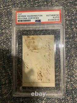 George Washington Signed Autograph Free Frank PSA DNA Slabbed Authentication Cut