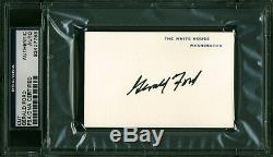 Gerald Ford Authentic Signed 2.5x4 White House Card Autographed PSA/DNA Slabbed