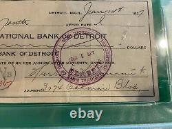 HARRY HEILMANN Signed Personal Check from 1927 PSA/DNA SLABBED (HOF/Dec. 1951)