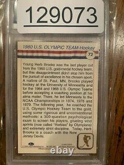 HERB BROOKS Autographed 1991 Impel Olympic HOF Card #72 PSA/DNA Slabbed