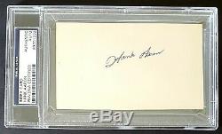 Hank Aaron Vintage Signed (1950s) 3X5 Index Card PSA/DNA Slabbed EARLY RARE AUTO