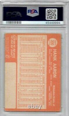 Hank Aaron signed 1964 Topps Trading Card PSA DNA Slabbed Auto Braves HOF C443