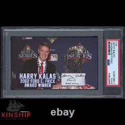 Harry Kalas signed 3x5 Custom Card PSA DNA Slabbed HOF Broadcaster Auto C1607