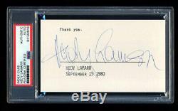 Hedy Lamarr Signed Mint Index Card Autographed Psa/dna Slabbed Beautiful