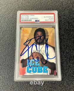 Ice Cube Signed 1991 Premier Rap Pack Rookie Card Auto #48 Psa/Dna Slabbed