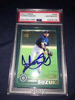 Ichiro Suzuki Signed 2001 Topps Baseball Card Rookie PSA/DNA Slab