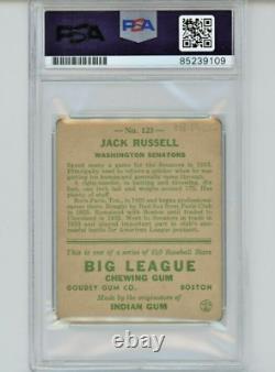 JACK RUSSELL AUTO Hand Signed 1933 Goudey Big League 123 PSA DNA Senators SLAB