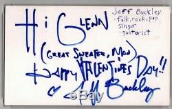 JEFF BUCKLEY Great Inscription Signed Autographed 3x5 Index Card PSA/DNA SLABBED
