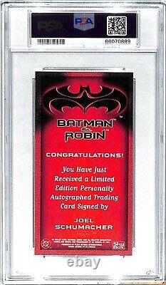 JOEL SCHUMACHER Signed 1997 Skybox Batman & Robin Director Card PSA/DNA Slab