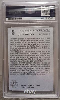 JOHN WOODEN 1991 Little PSA/DNA Slabbed Autographed Card UCLA