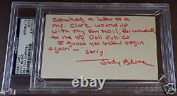 JUDY BLUME Signed 3X5 Special Inscription Red Ink Auto PSA/DNA Slabbed Autograph
