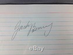 Jack Benny Signed 3 X 5 Index Card Slabbed PSA/DNA Grade 9 Mint