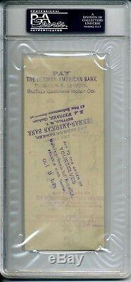 Jack London Authentic Signed 2.75X6.25 Sept 22, 1906 Check PSA/DNA Slabbed
