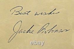 Jackie Robinson Baseball HOF Signed 2 7/8 x 4 7/8 Cut PSA/DNA Slab Auto 7 NM
