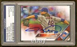 Jacob deGrom Mets Cy Young 2016 Topps Card #2 Signed Auto PSA/DNA SLABBED