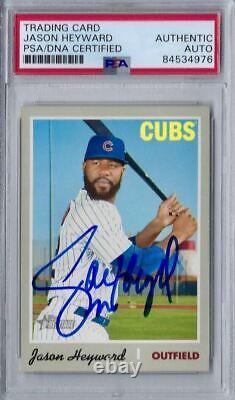 Jason Heyward Signed 2019 Topps Heritage Card #192 Psa/dna Slabbed Auto Cubs