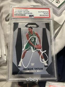 Jayson Tatum Signed 2017-18 Panini Prizm #16 Rookie Card RC Celtics Slab PSA/DNA