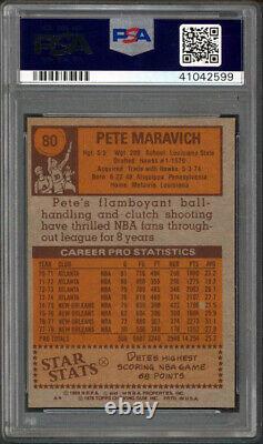 Jazz Pete Maravich Authentic Signed 1978 Topps #80 Card PSA/DNA Slabbed