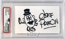 Jeff Pidgeon Toy Story Signed 3x5 Index Card With Original Sketch PSA/DNA Slab (B)